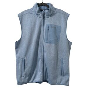 AFTCO AFTECH Vest Mens XL Blue Heather Full Zip Fishing Sweater Fleece Gorpcore